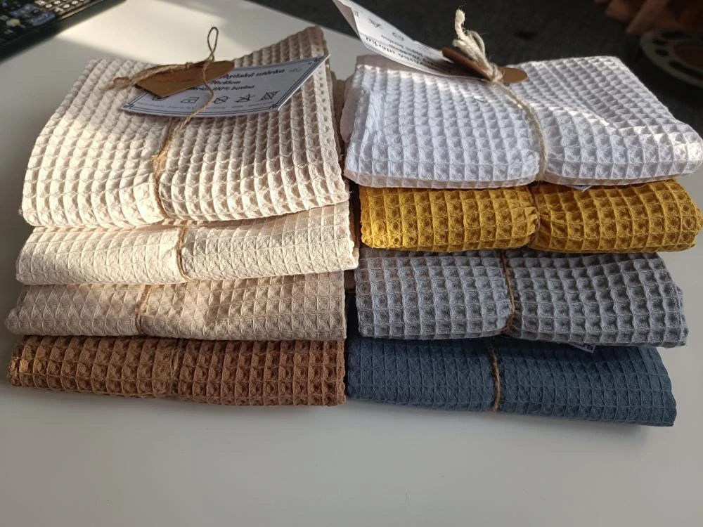 Vaflové bavlněné utěrky – hebké, savé a stylové