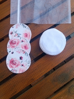 Odličovací tamponky - růžová kvítka
